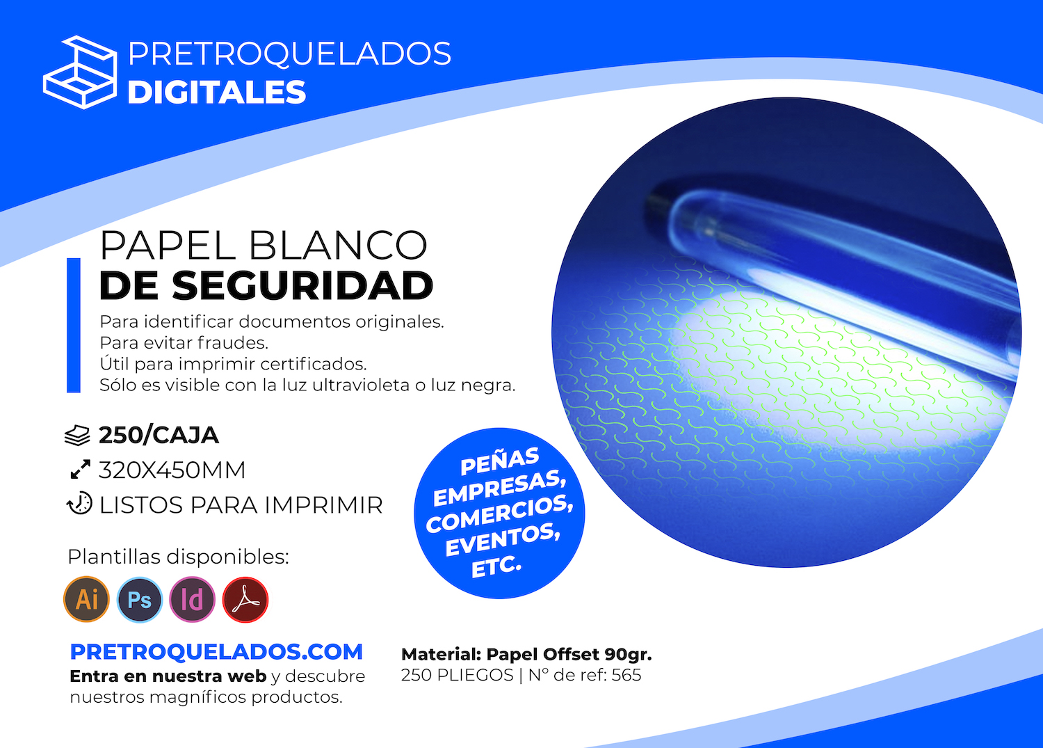 Papel De Seguridad (Caja 250 Ud.) - PRETROQUELADOS